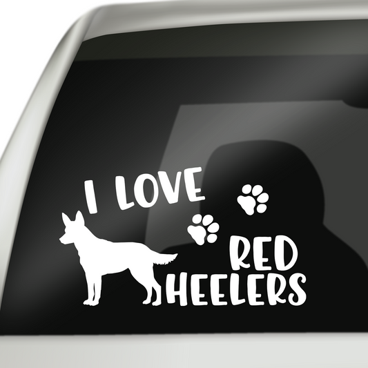 I Love Red Heelers Sticker