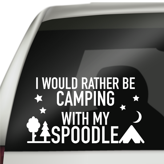 Camping With My Spoodle Sticker