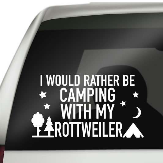 Camping With My Rottweiler Sticker