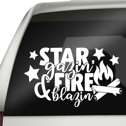 Star Gazing Fire Blazing Campfire Sticker