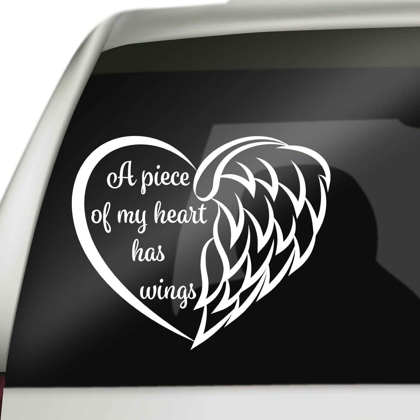 A Piece Of My Heart Has Wings Memorial Sticker