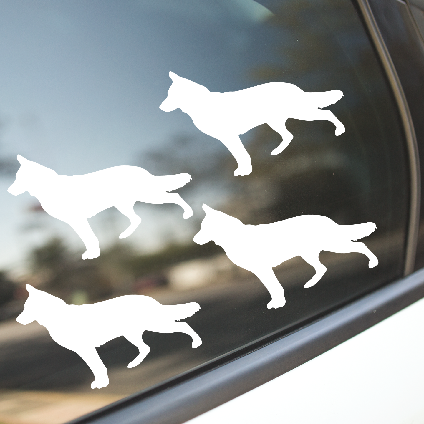 White Swiss Shepherd Silhouette Stickers