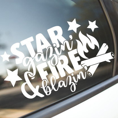 Star Gazing Fire Blazing Campfire Sticker