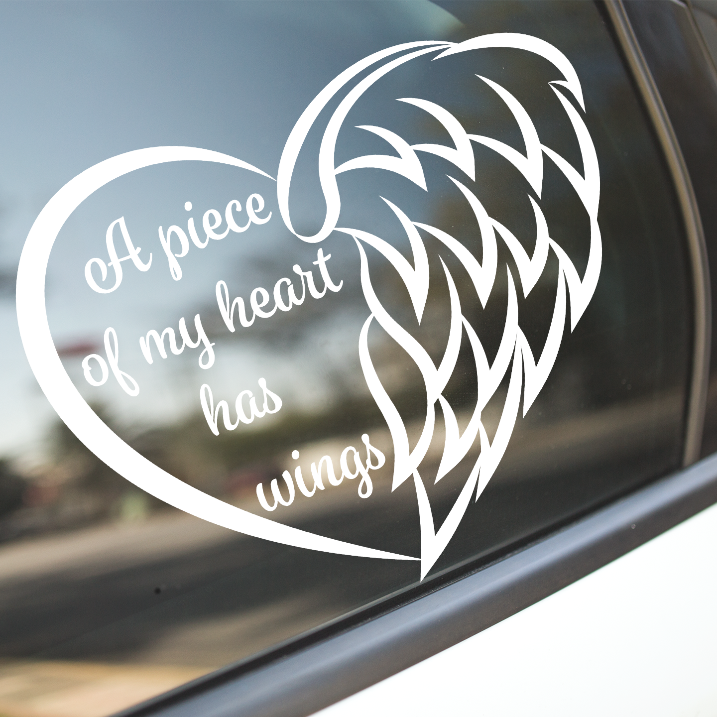 A Piece Of My Heart Has Wings Memorial Sticker
