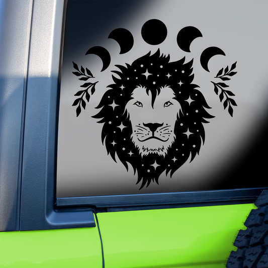 Moon Phases Lion Sticker