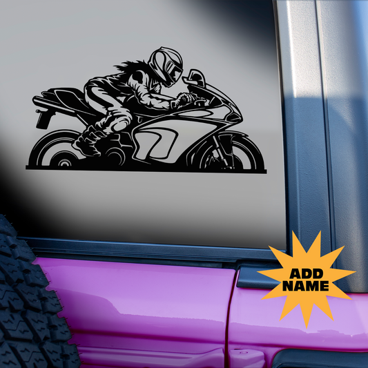 Girl Rider Motorcycle Sticker