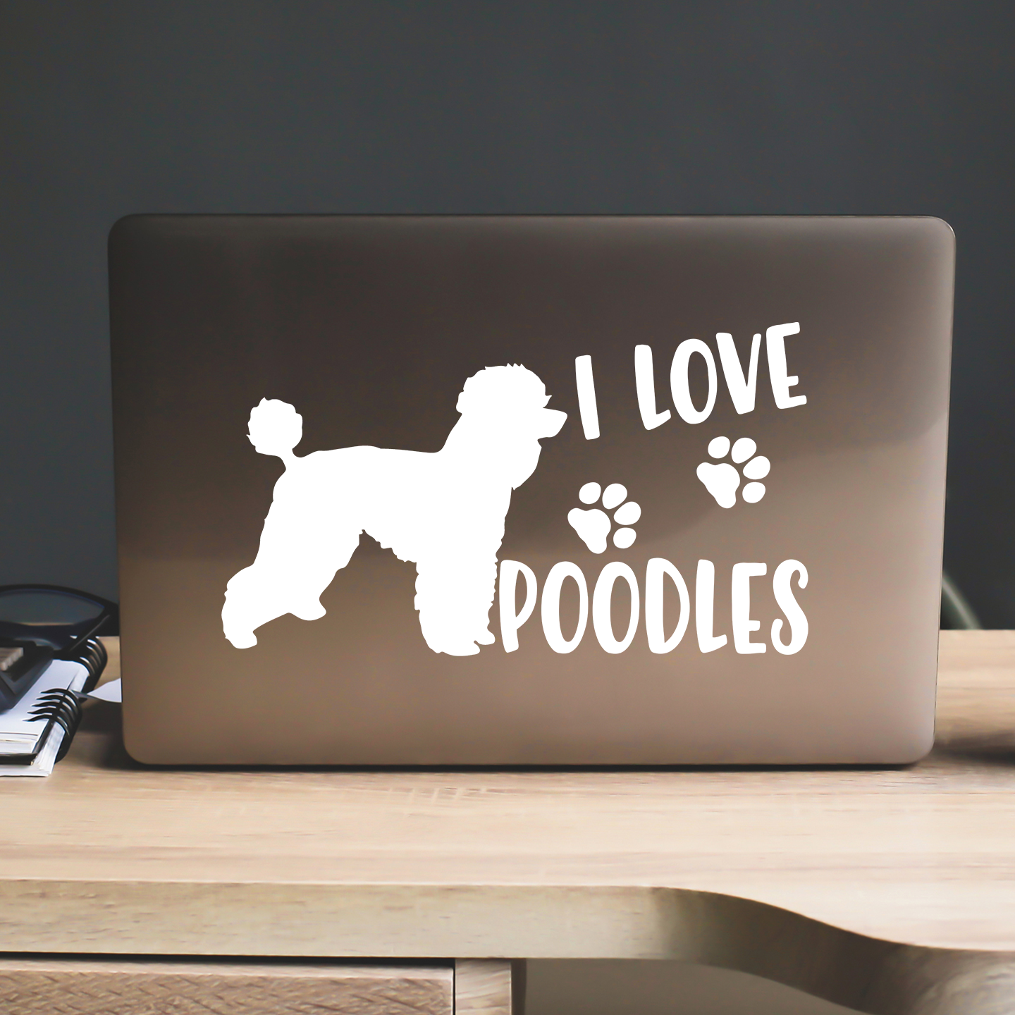 I Love Poodles Sticker