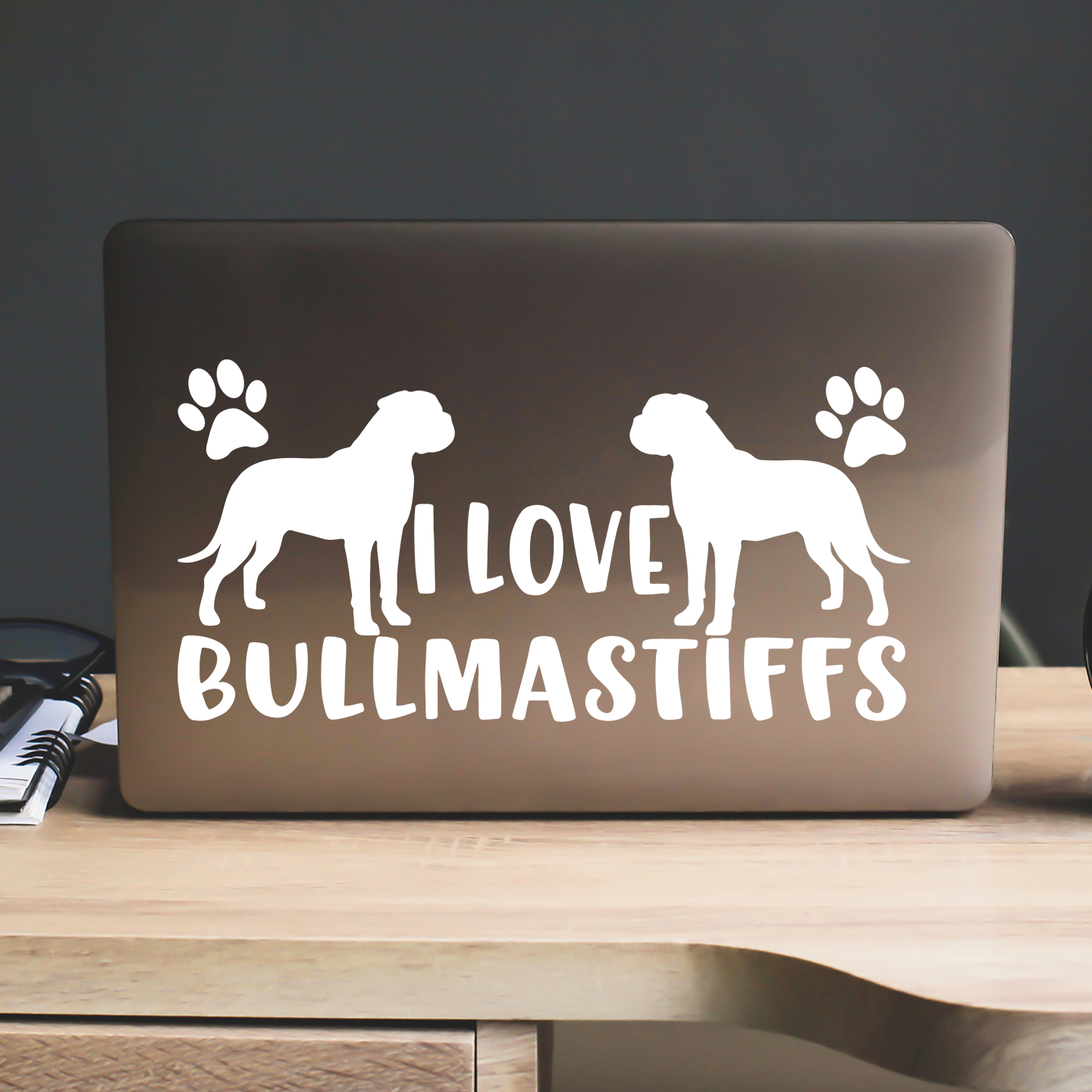 I Love Bullmastiffs Sticker