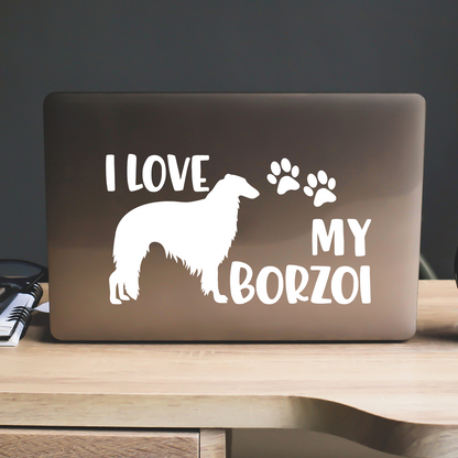 I Love My Borzoi Sticker