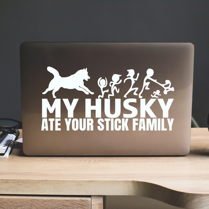 My Husky Ate Your Stick Family Sticker
