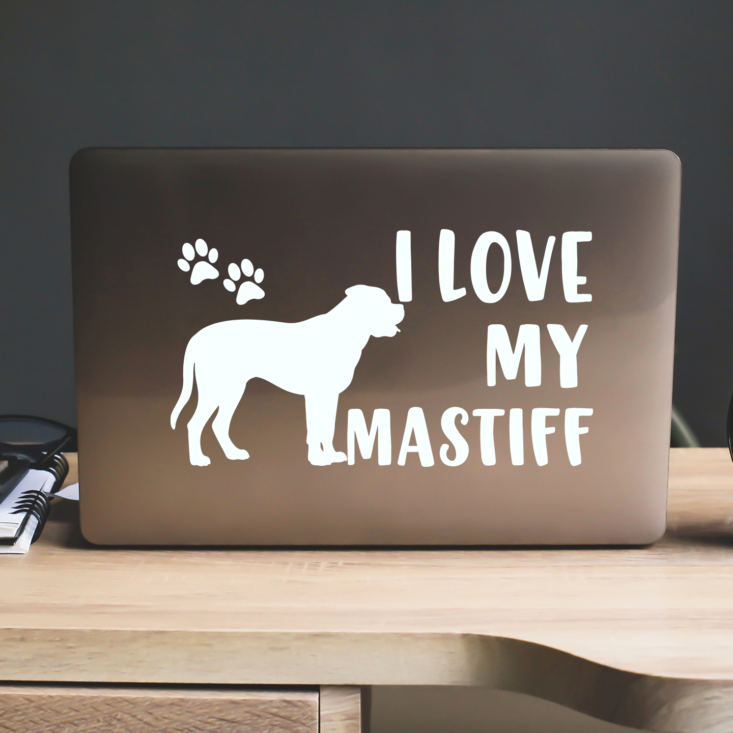 I Love My Mastiff Sticker