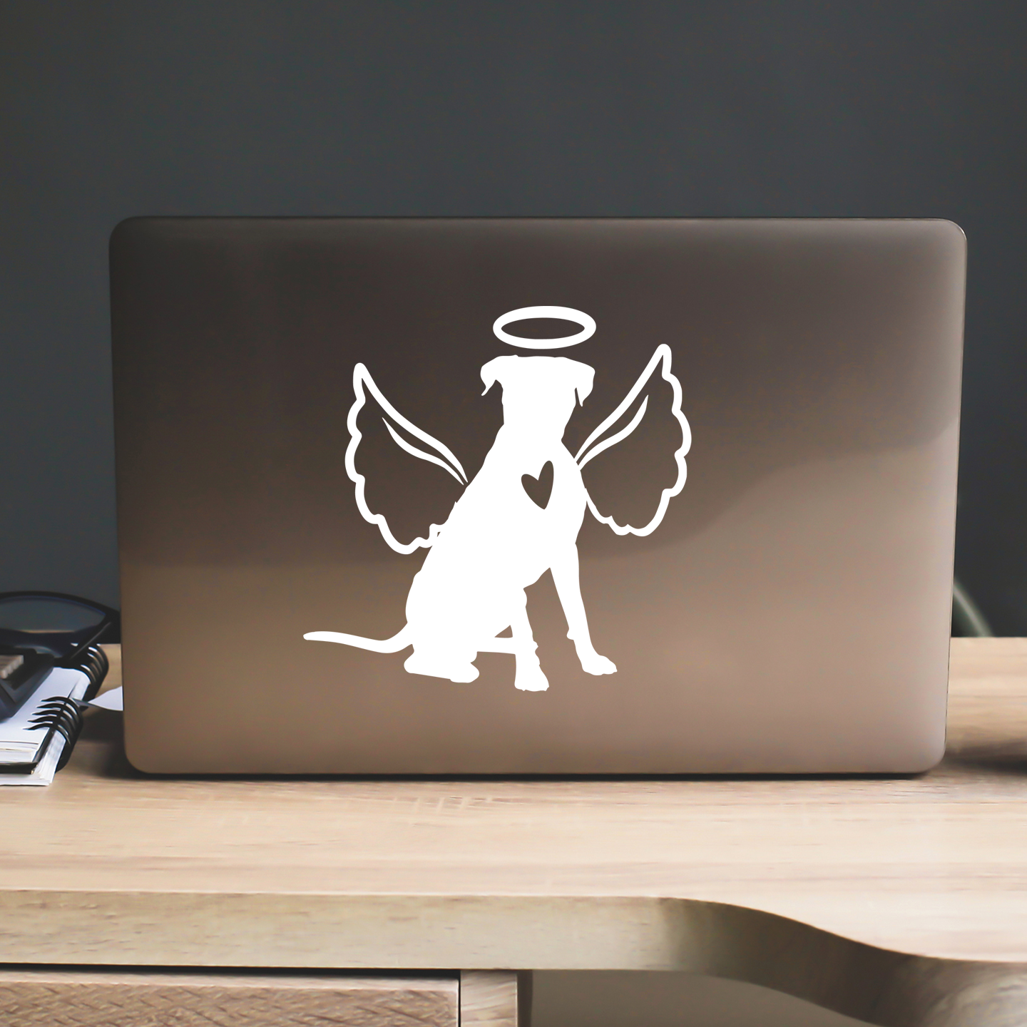 Boxer With Angel Wings Memorial Sticker