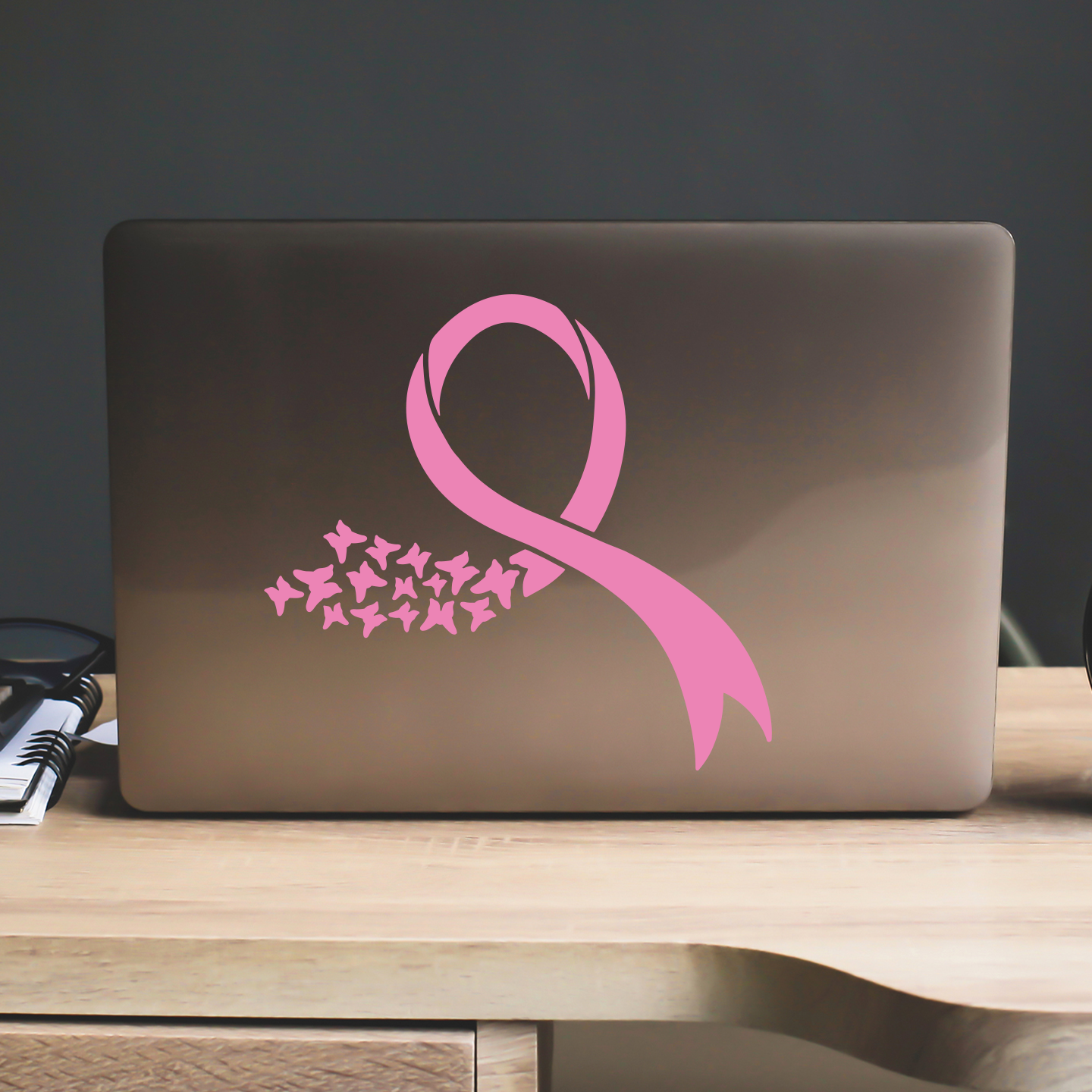 Cancer Ribbon Butterflies Sticker