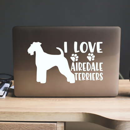 I Love Airedale Terriers Sticker