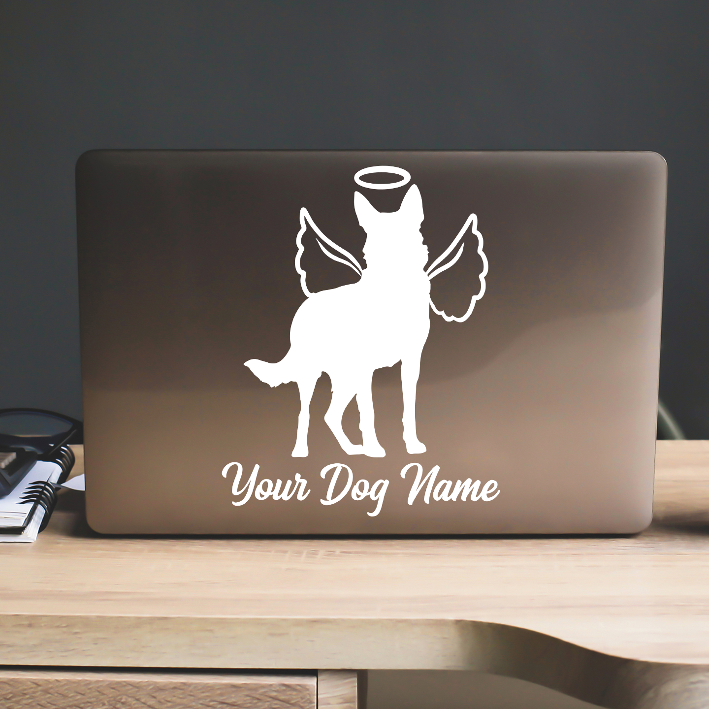 German Shepherd With Angel Wings Sticker