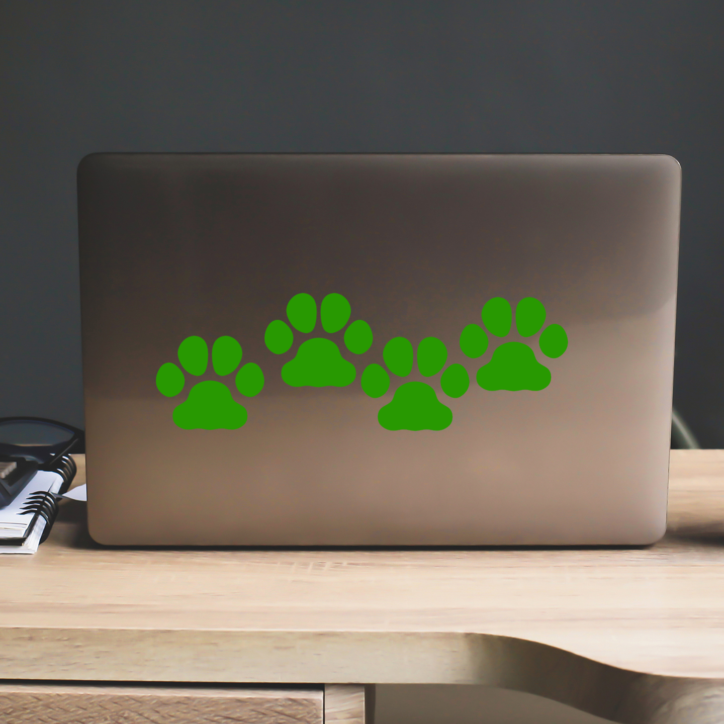 Apple Green Paw Print Stickers