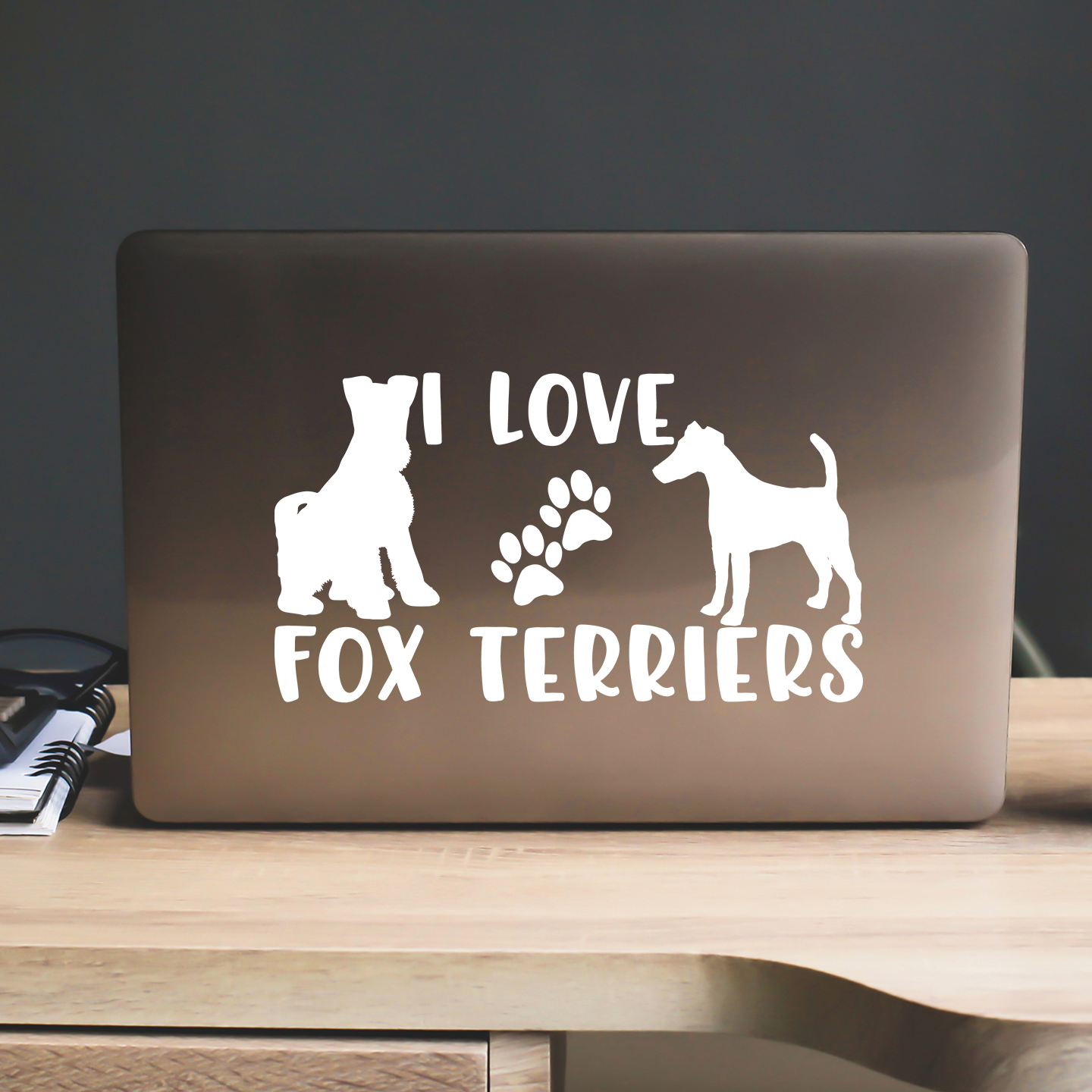 I Love Fox Terriers Sticker