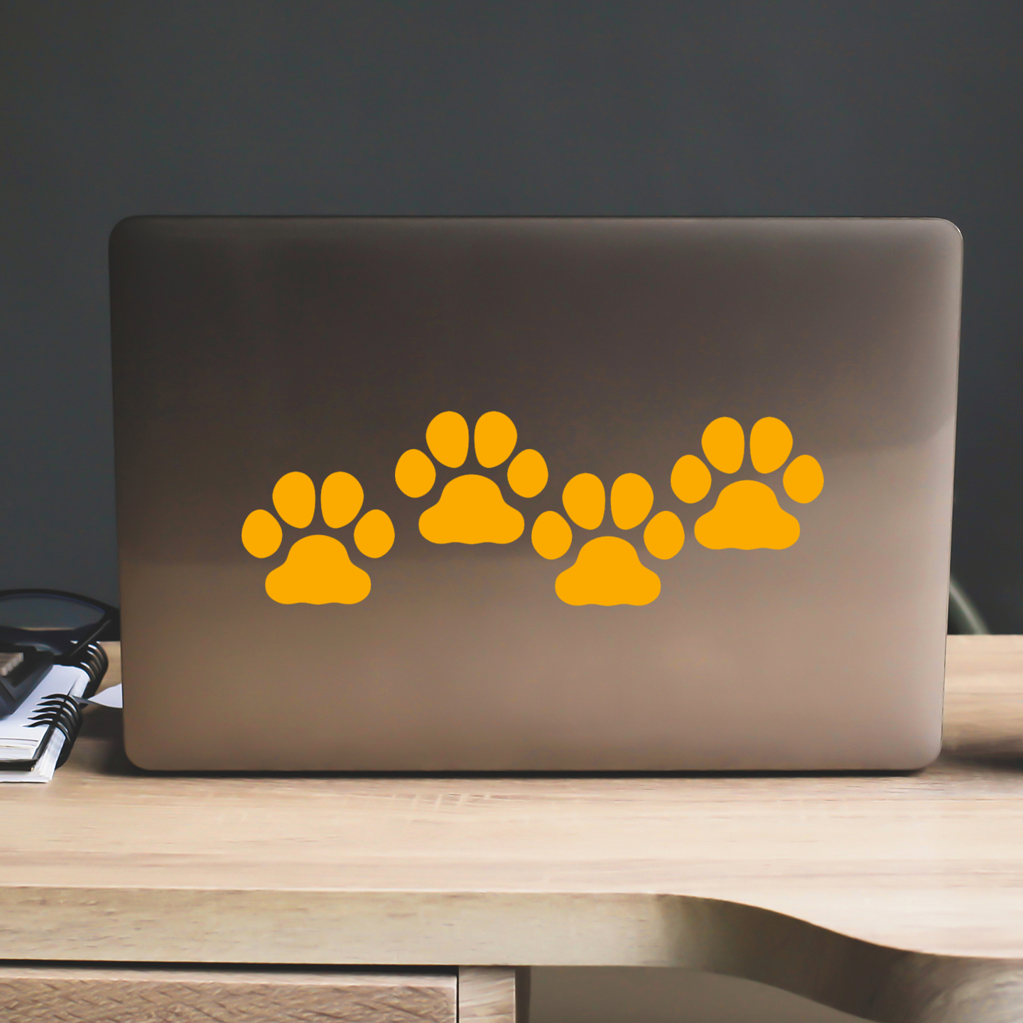 Yellow Paw Print Stickers