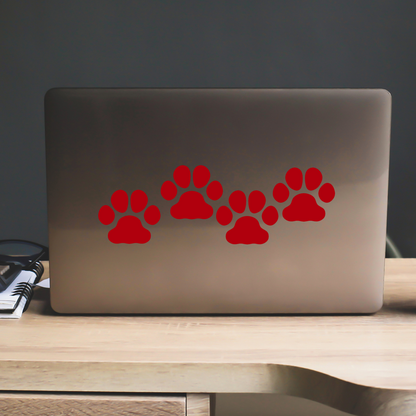 Red Paw Print Stickers