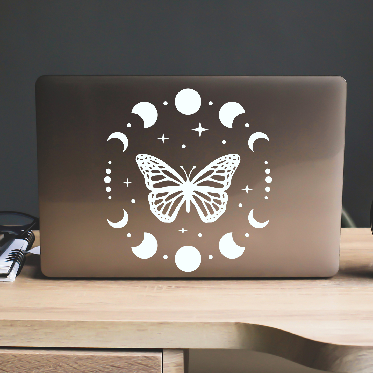 Moon Phases Butterfly Sticker