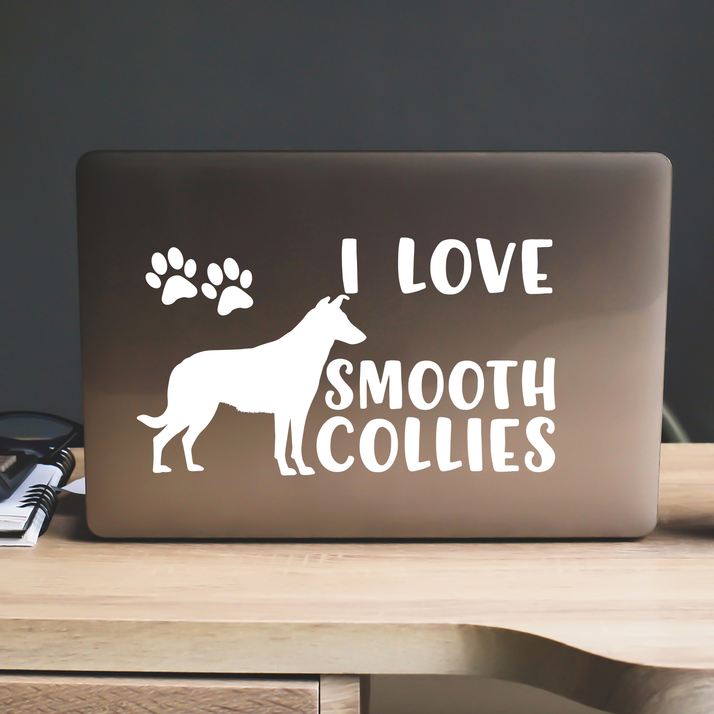 I Love Smooth Collies Sticker