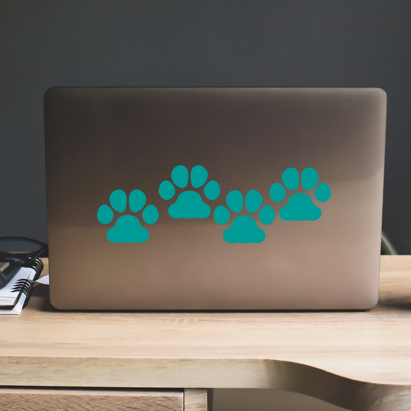 Turquoise Paw Print Stickers