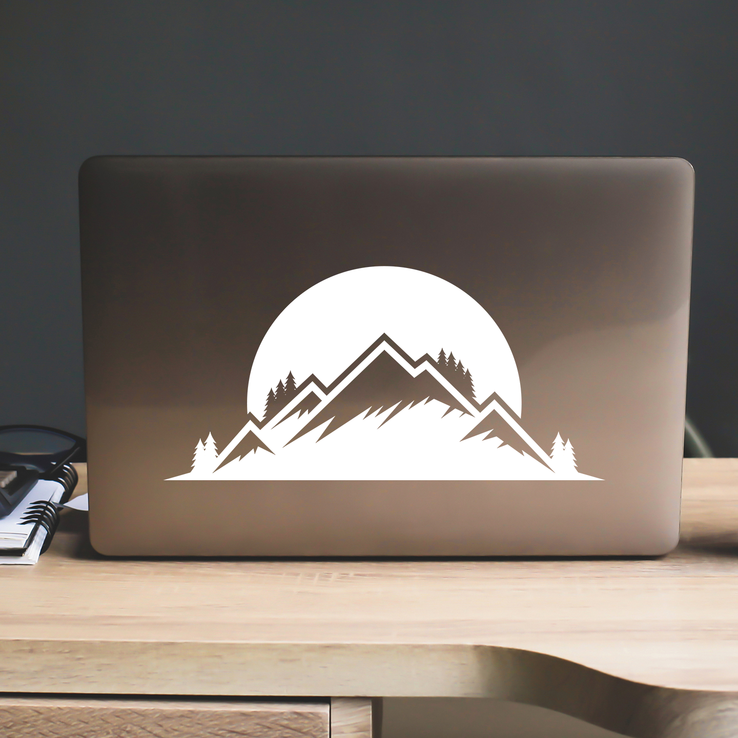 Mountain With Moon Decal