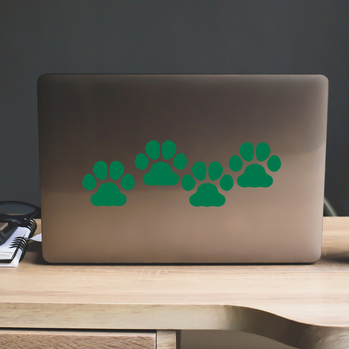 Green Paw Print Stickers