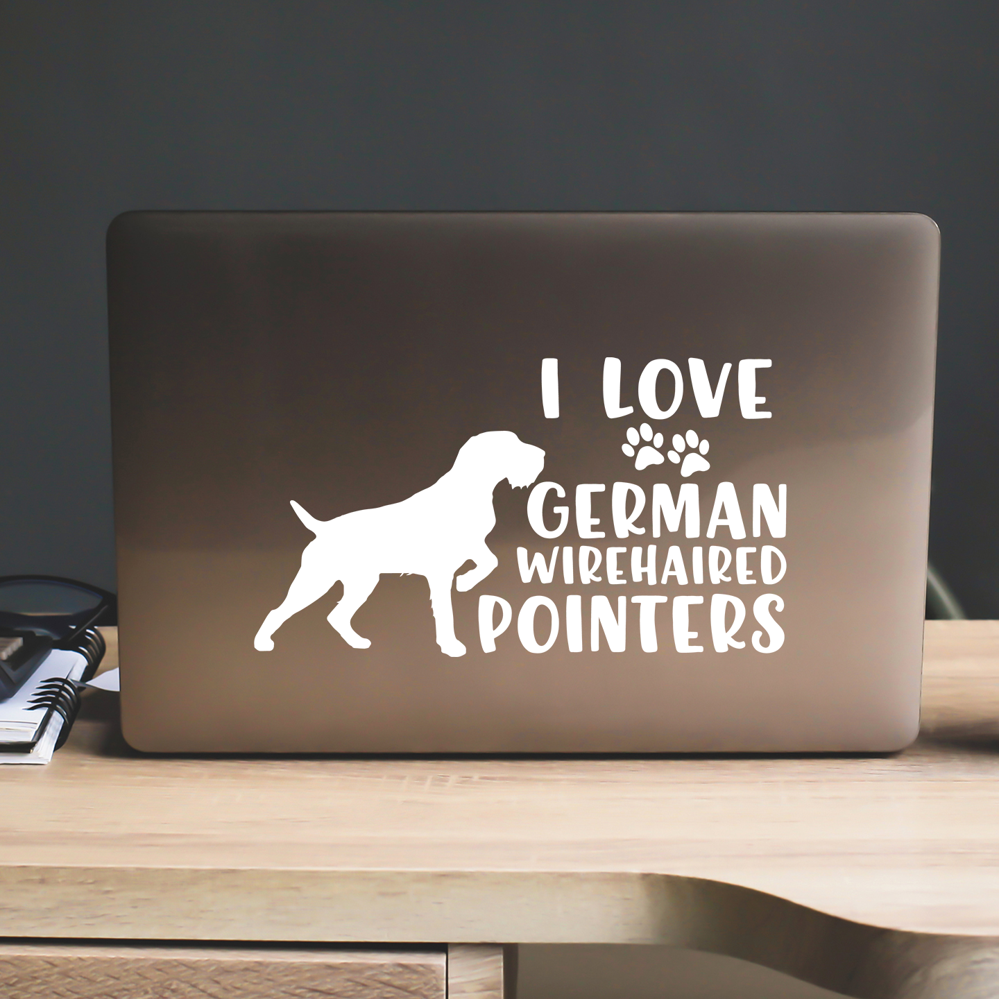 I Love German Wirehaired Pointers Sticker