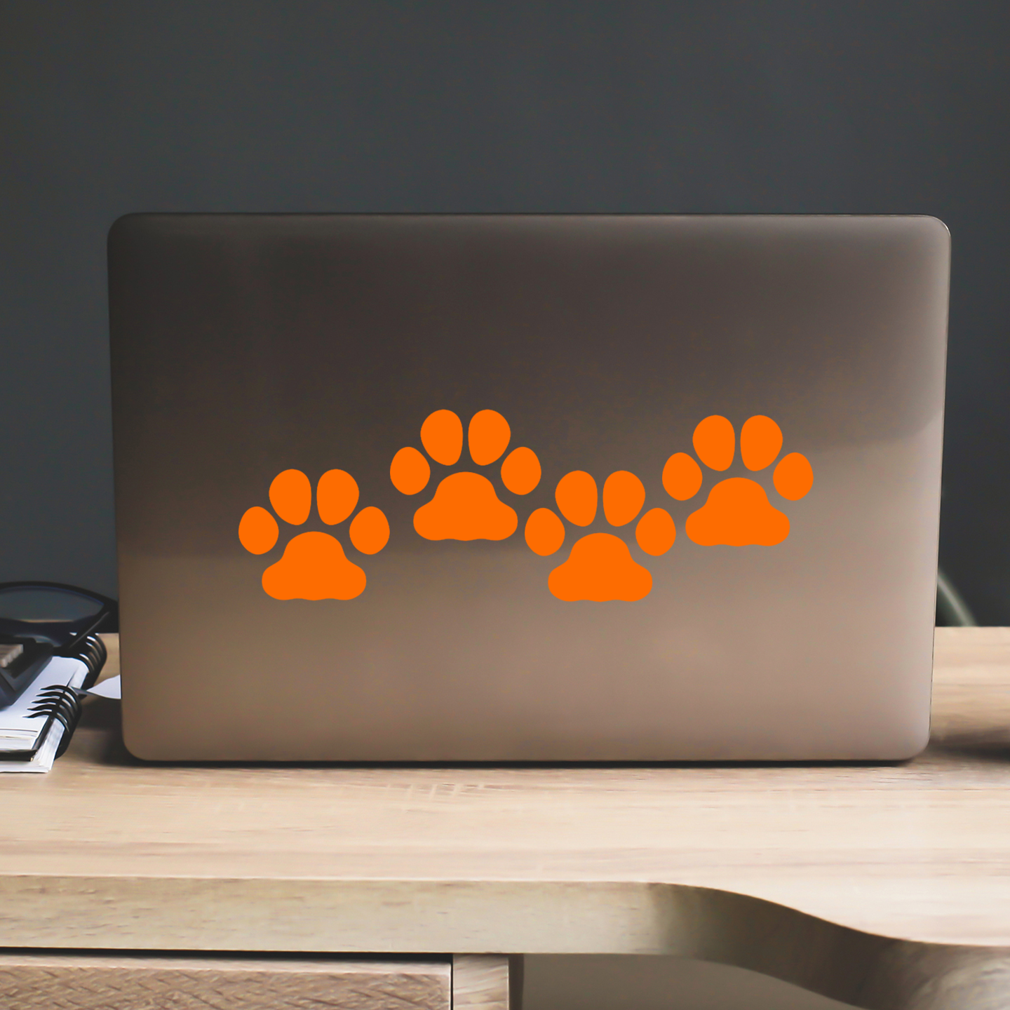 Orange Paw Print Stickers