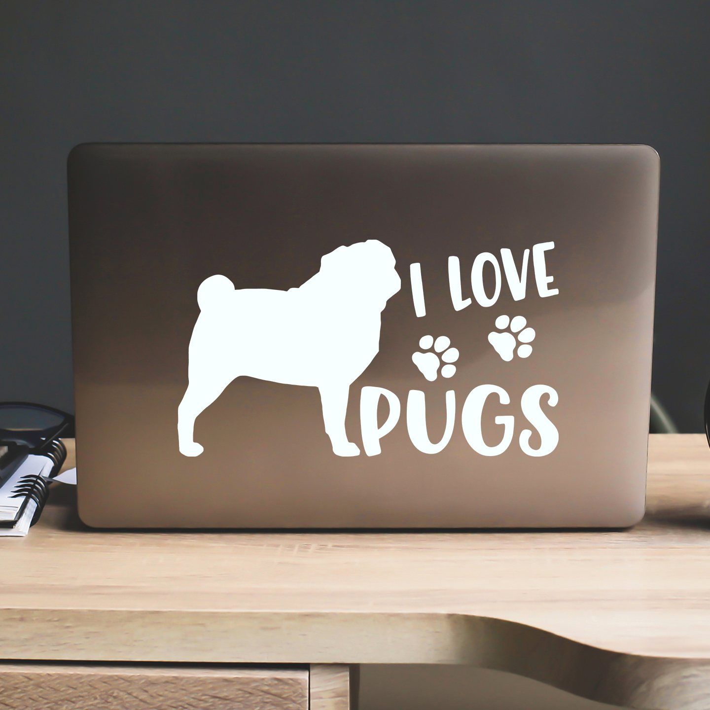 I Love Pugs Sticker