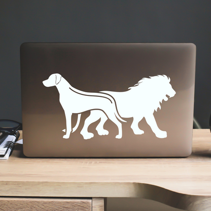 Rhodesian Ridgeback and Lion Sticker