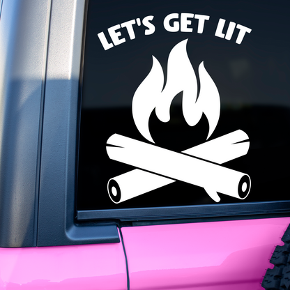 Lets Get Lit Campfire Sticker