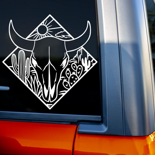 Longhorn Cactus Sunset Sticker