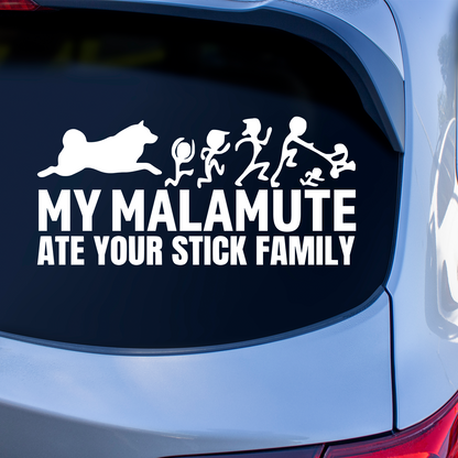 My Alaskan Malamute Ate Your Stick Family Sticker