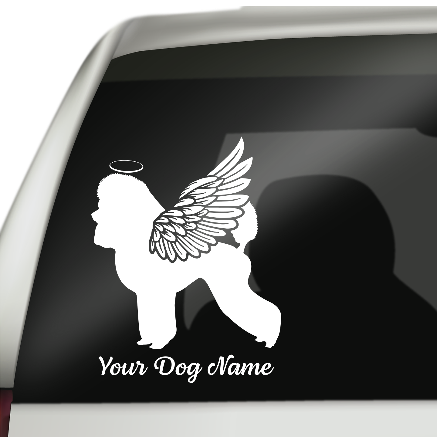 Poodle With Angel Wings Sticker