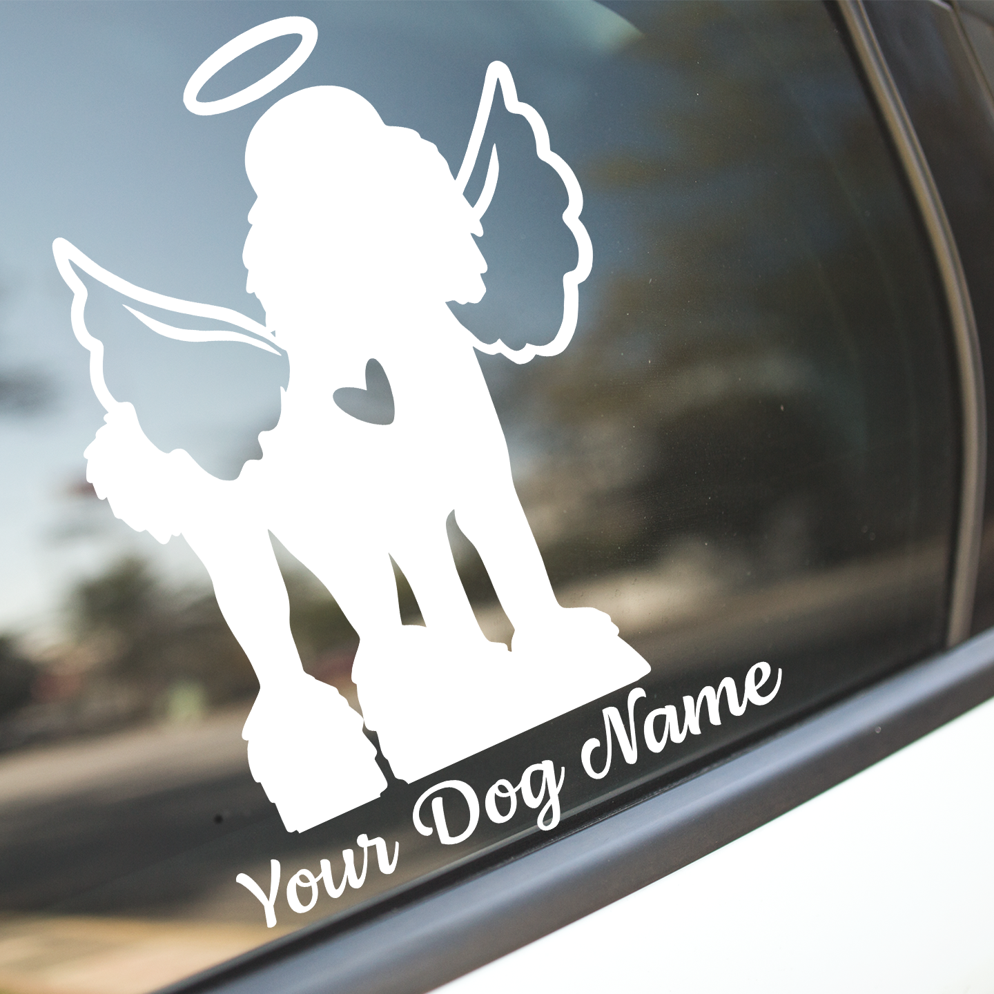 Poodle With Angel Wings Sticker