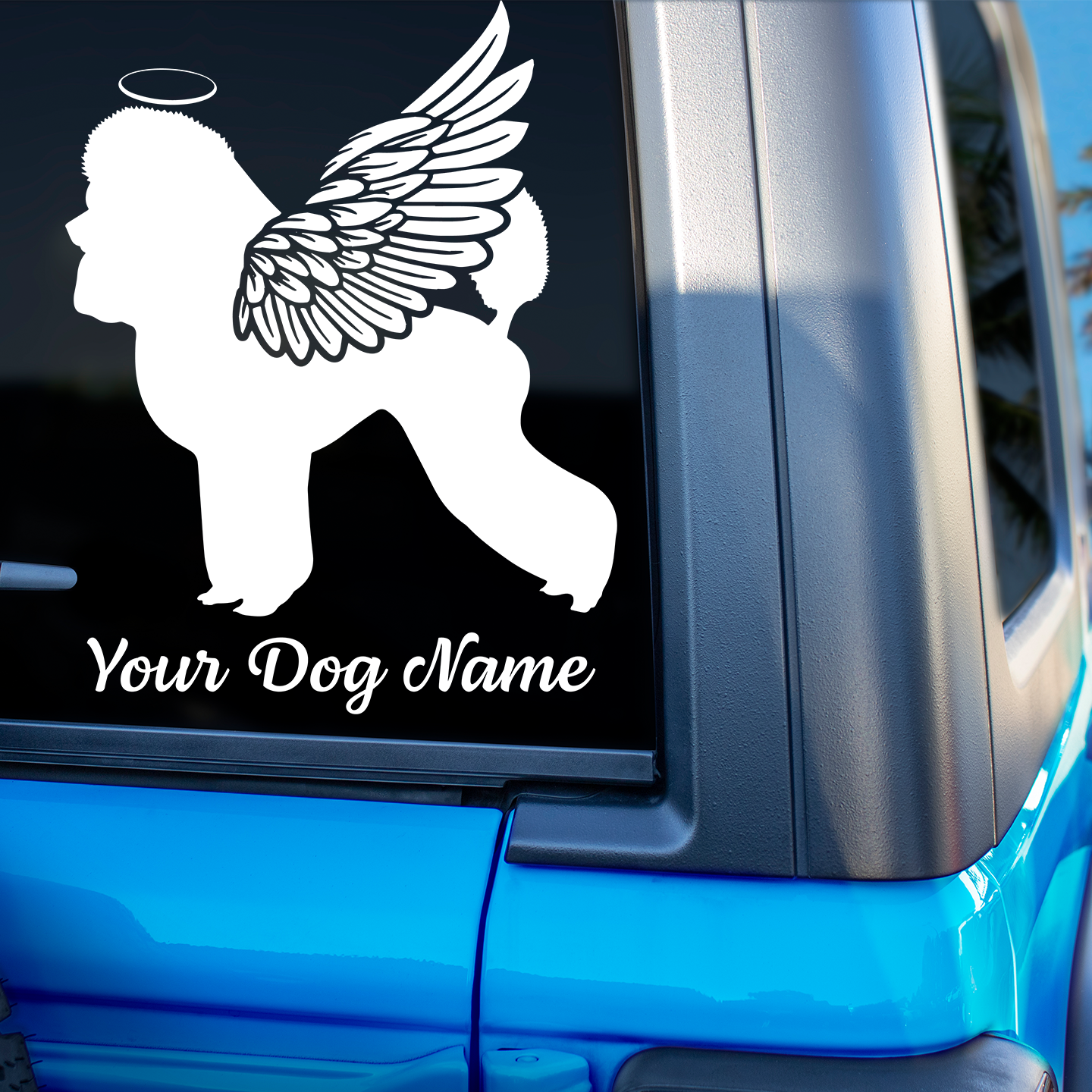 Poodle With Angel Wings Sticker