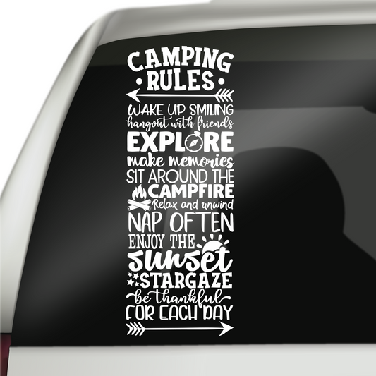 Camping Rules Sticker