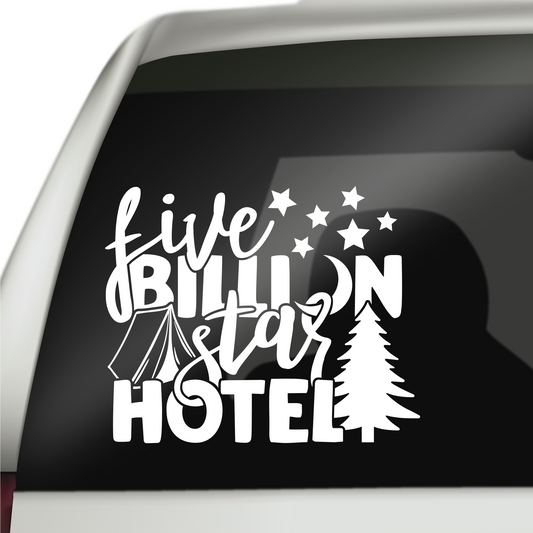 Five Billion Star Hotel Camping Sticker
