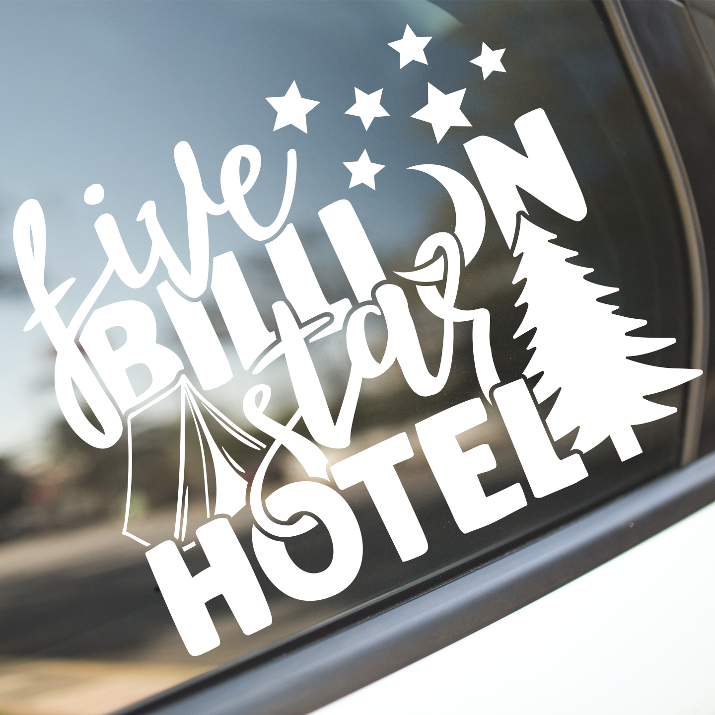 Five Billion Star Hotel Camping Sticker