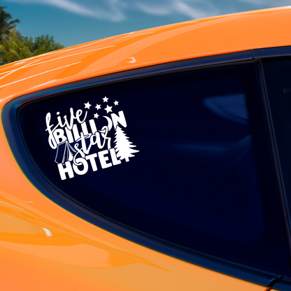 Five Billion Star Hotel Camping Sticker