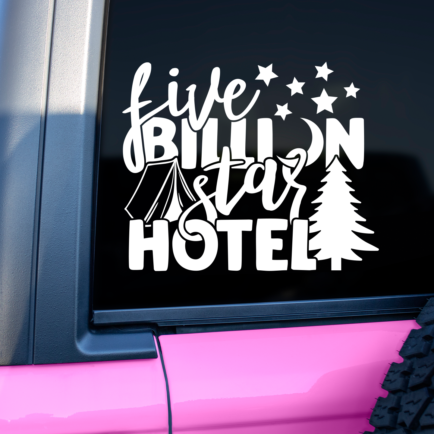 Five Billion Star Hotel Camping Sticker