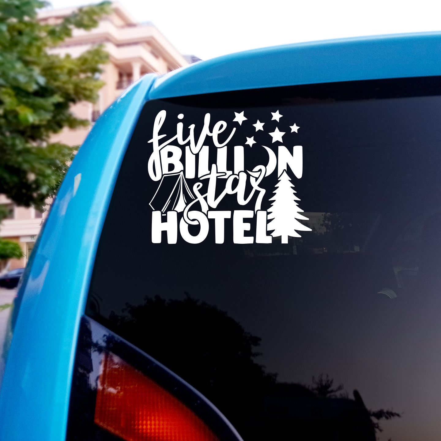 Five Billion Star Hotel Camping Sticker