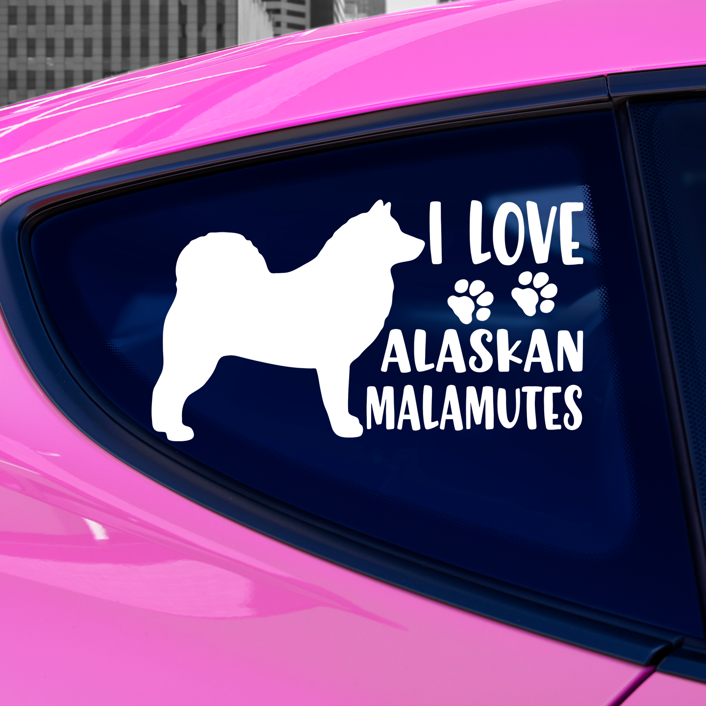I Love Alaskan Malamutes Sticker