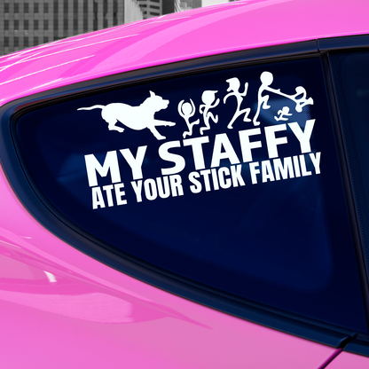 My Staffy Ate Your Stick Family Sticker