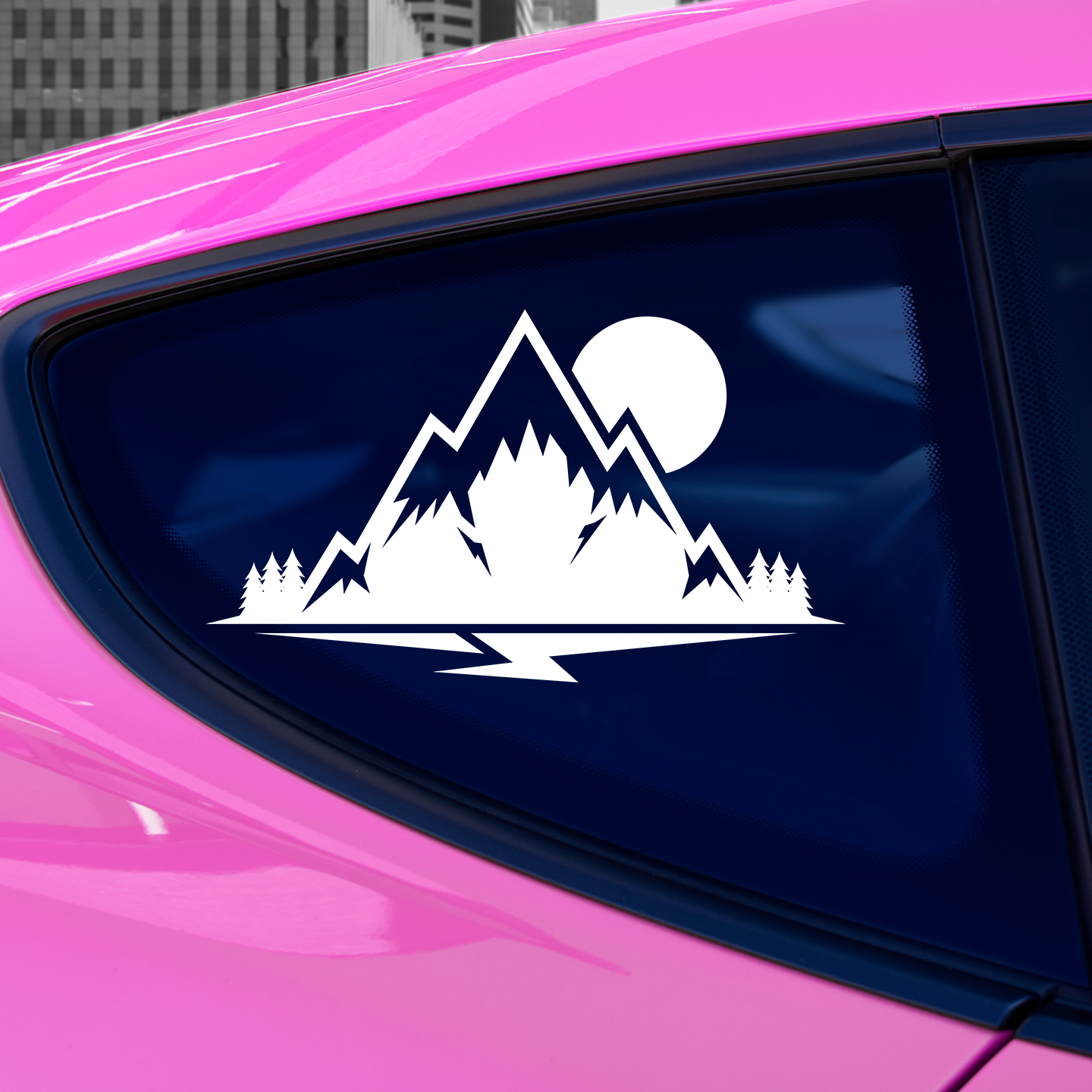 Mountain With Moon Decal