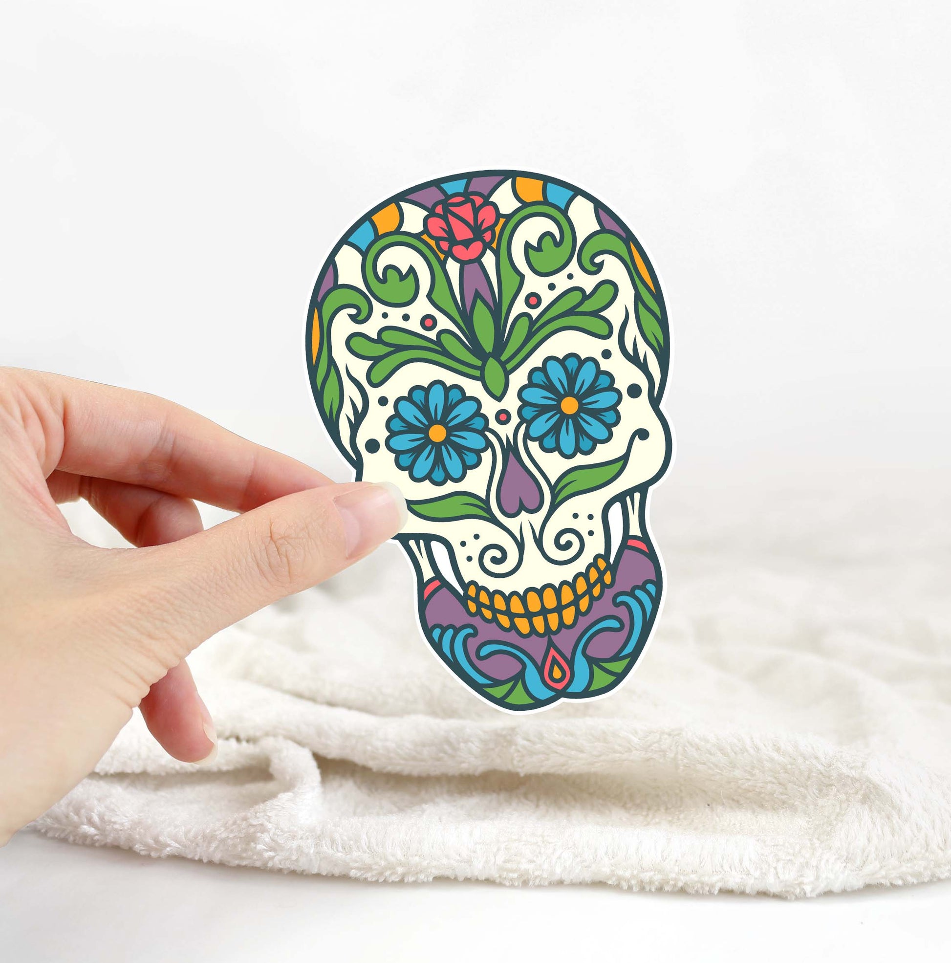 Sugar Skull Floral Sticker