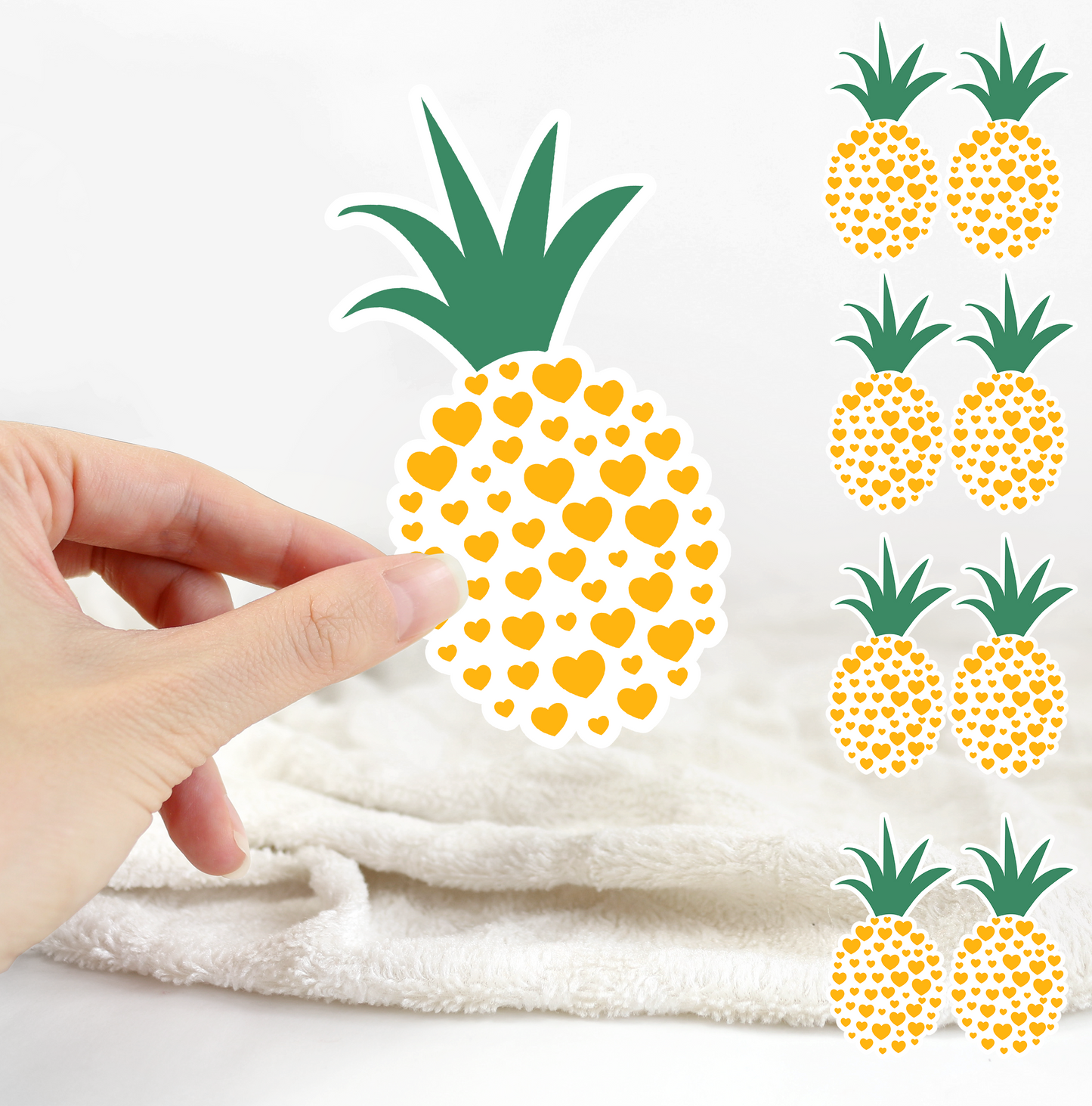 Pineapple Heart Stickers