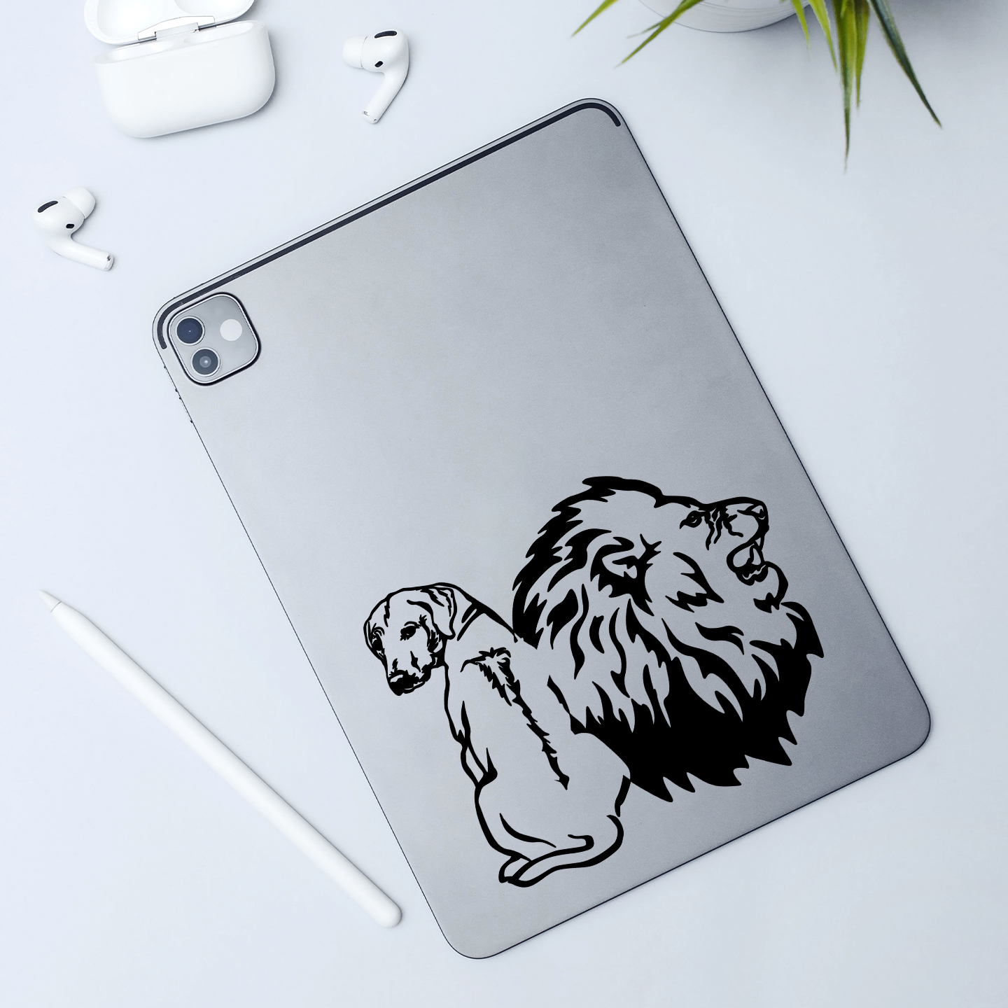 Rhodesian Ridgeback and Lion Sticker